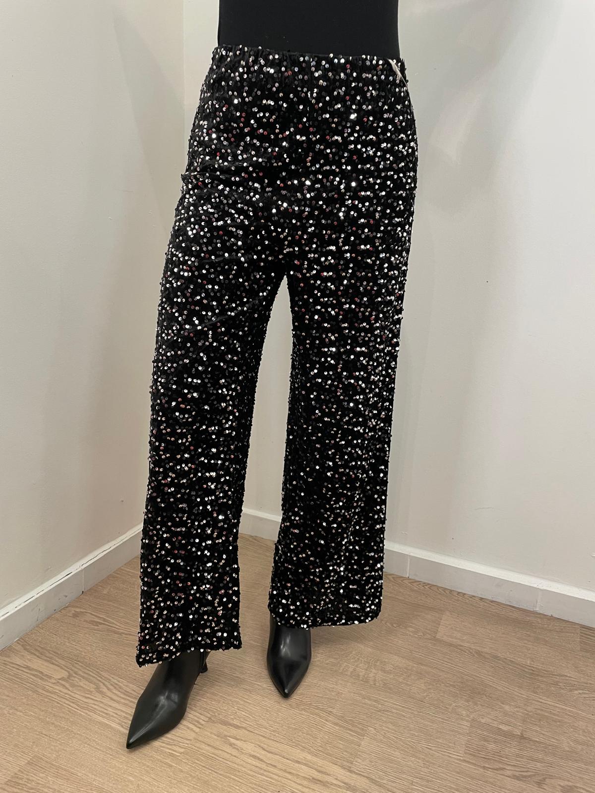 Pantapalazzo pailettes nero