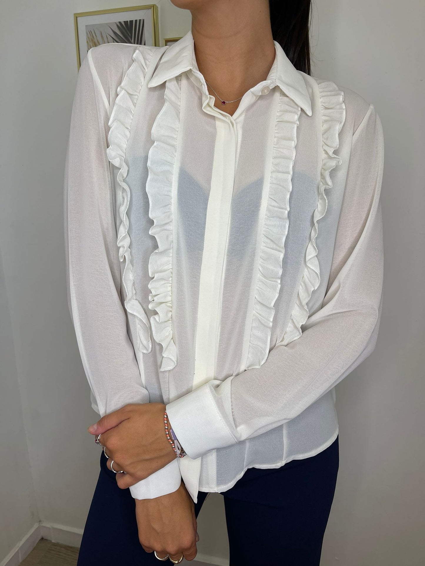 Camicia georgette rouches