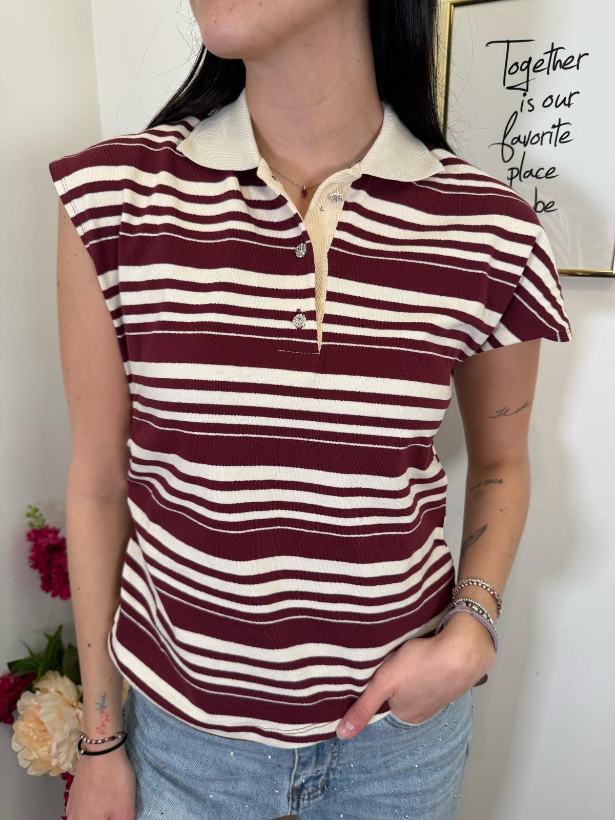 Polo rigata assimmetrica
