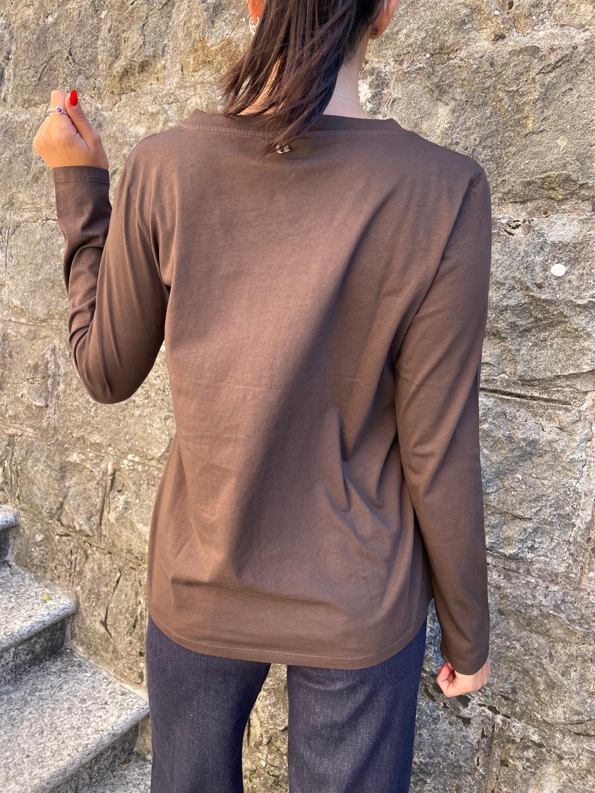 T-shirt manica lunga cioccolato