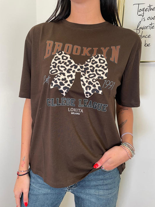 T-shirt fiocco animalier