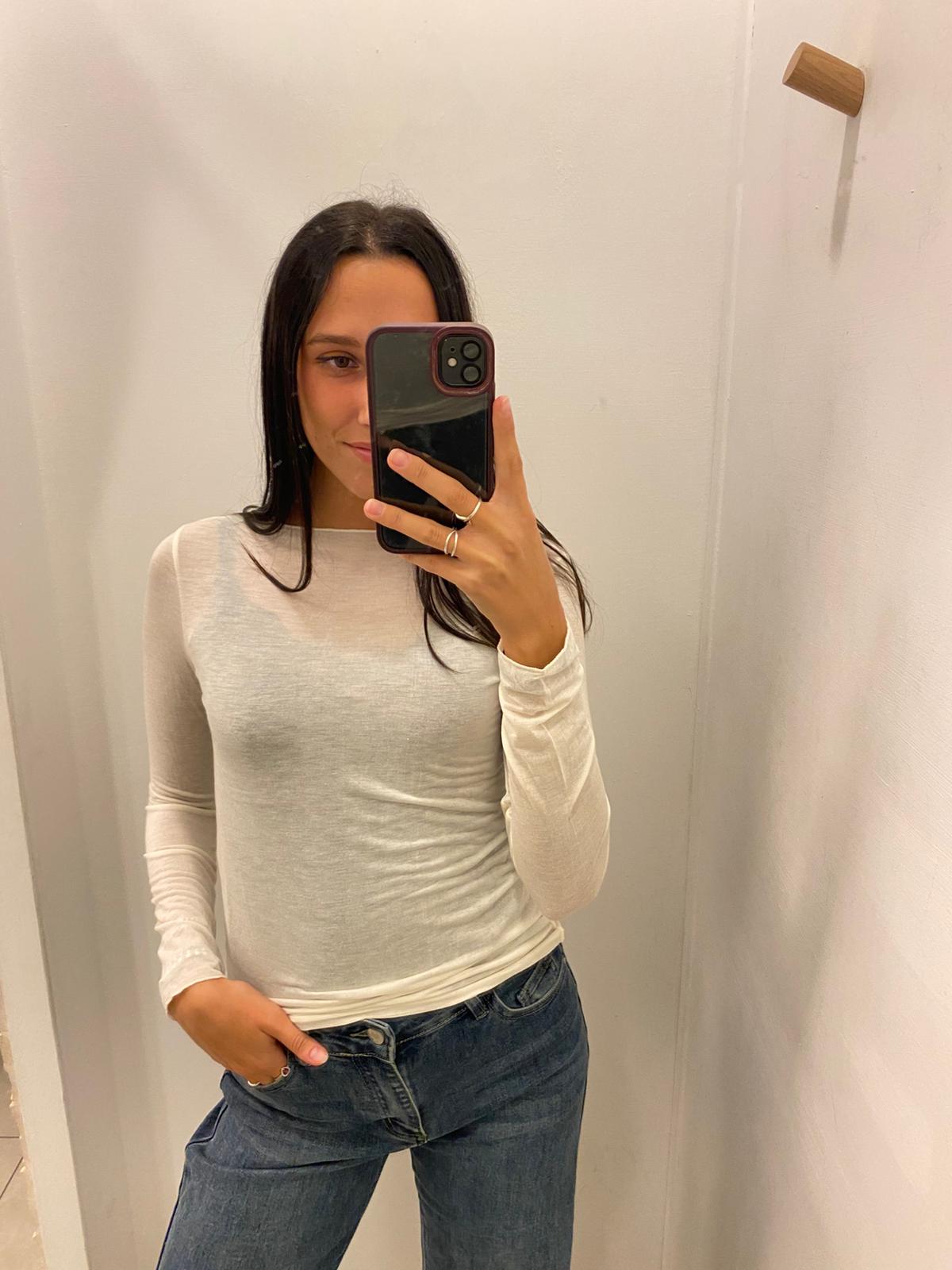 Maglia scollo barchetta cashmere