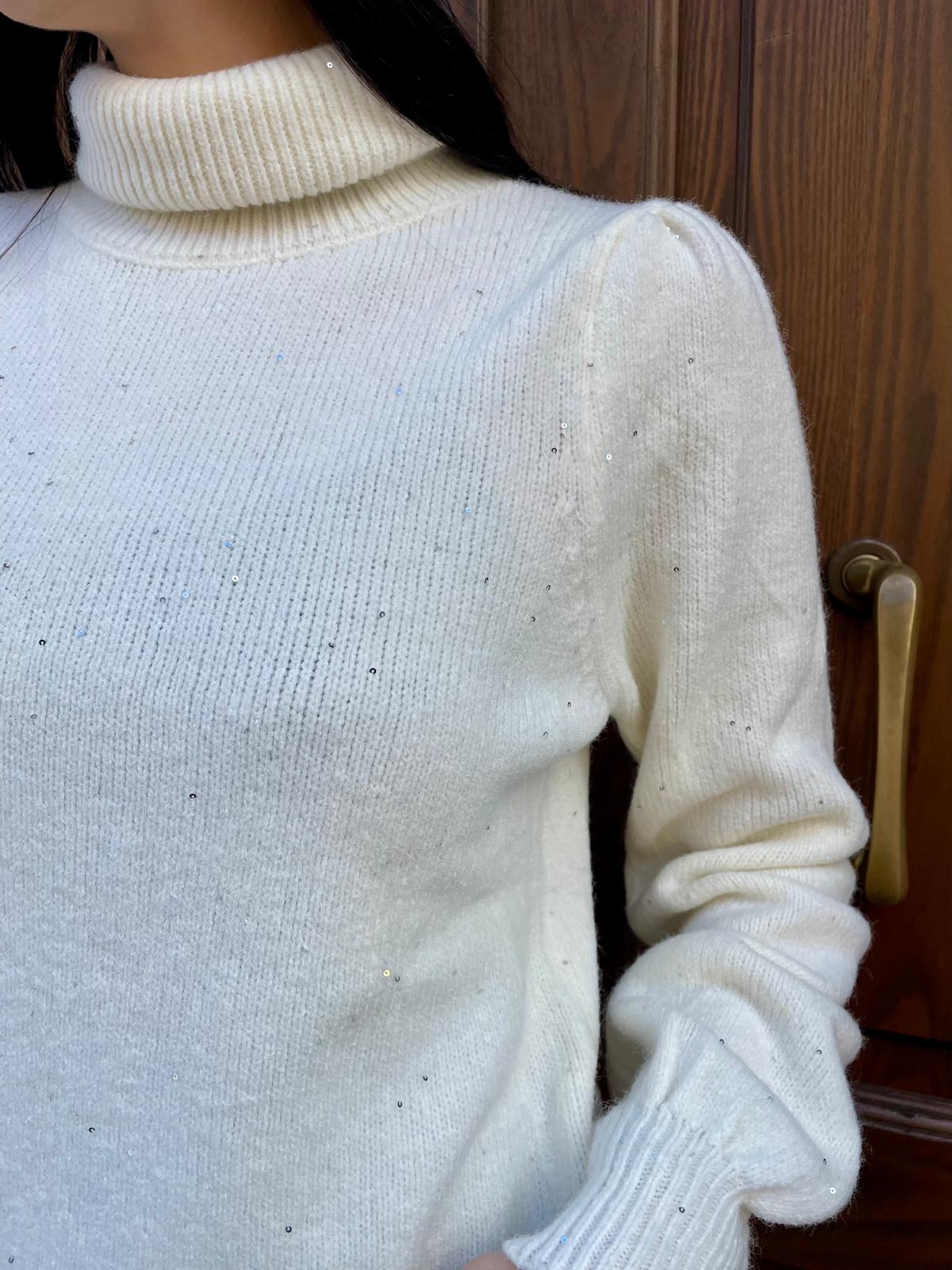 Dolcevita manica a sbuffo microlurex