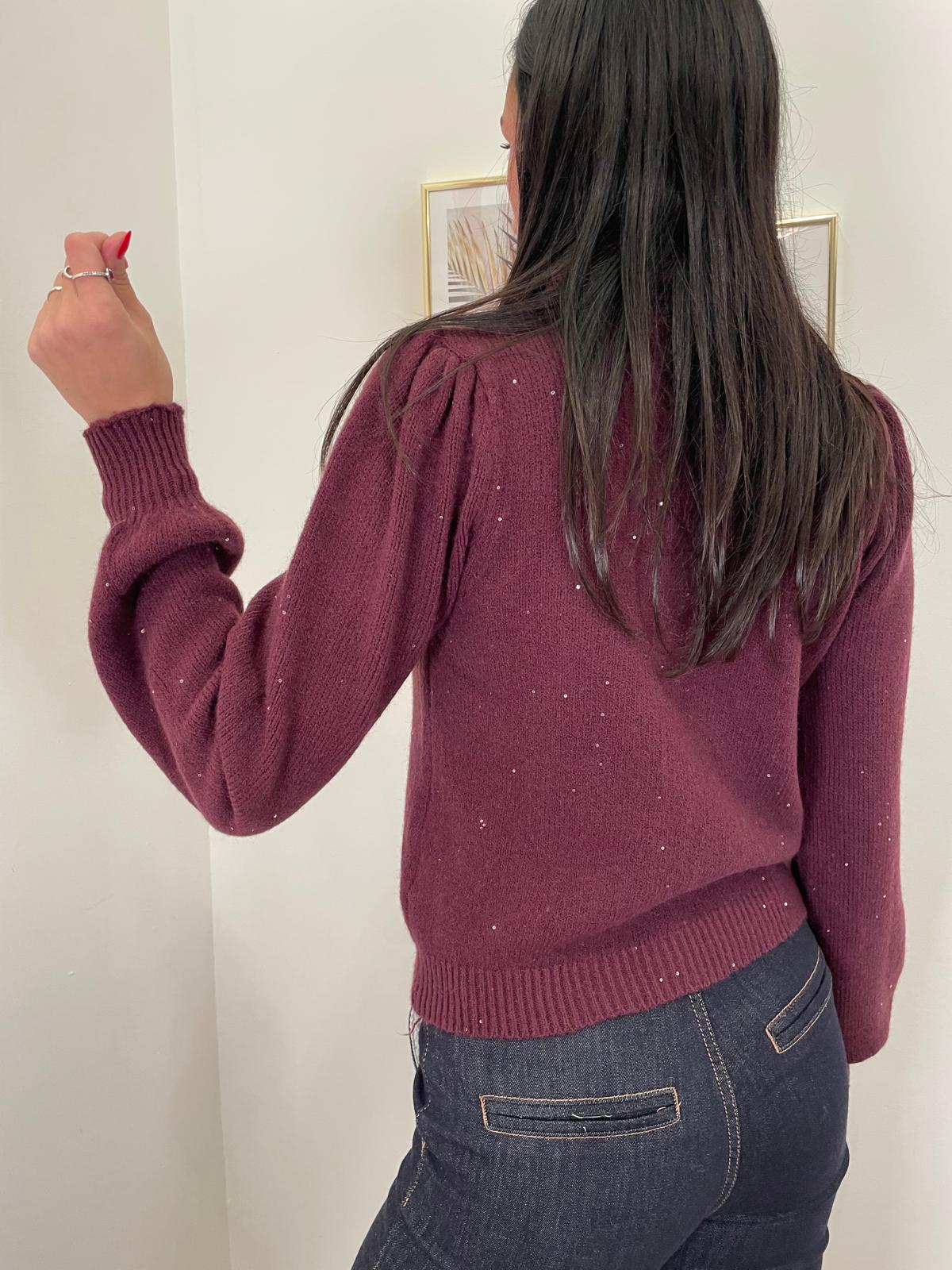 Dolcevita manica a sbuffo microlurex