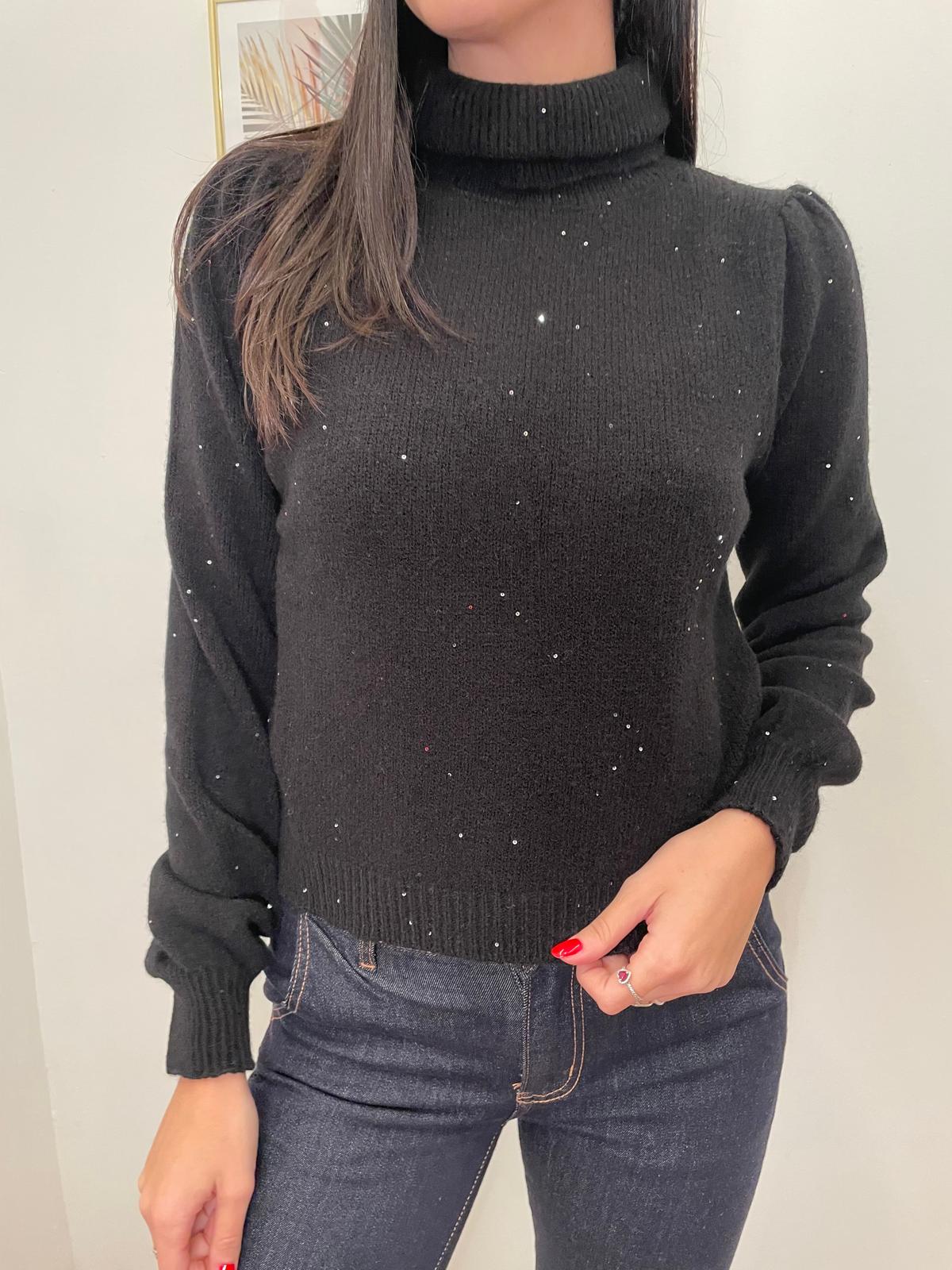 Dolcevita manica a sbuffo microlurex