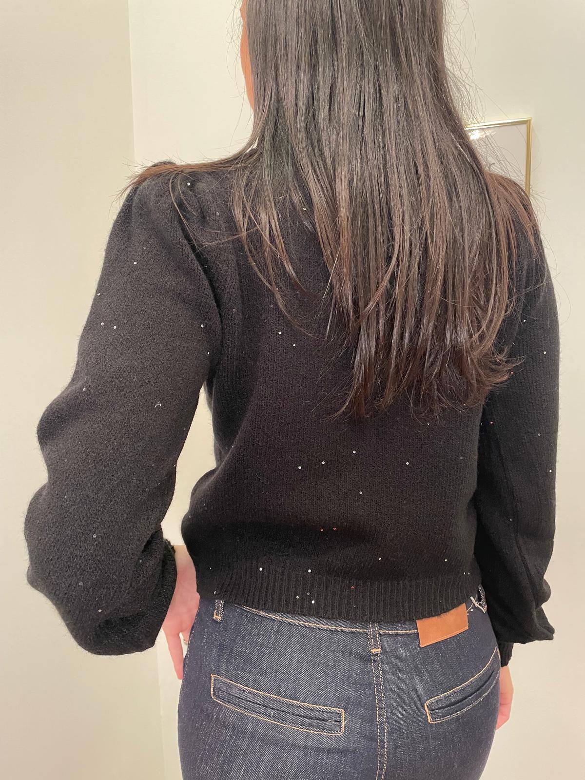 Dolcevita manica a sbuffo microlurex