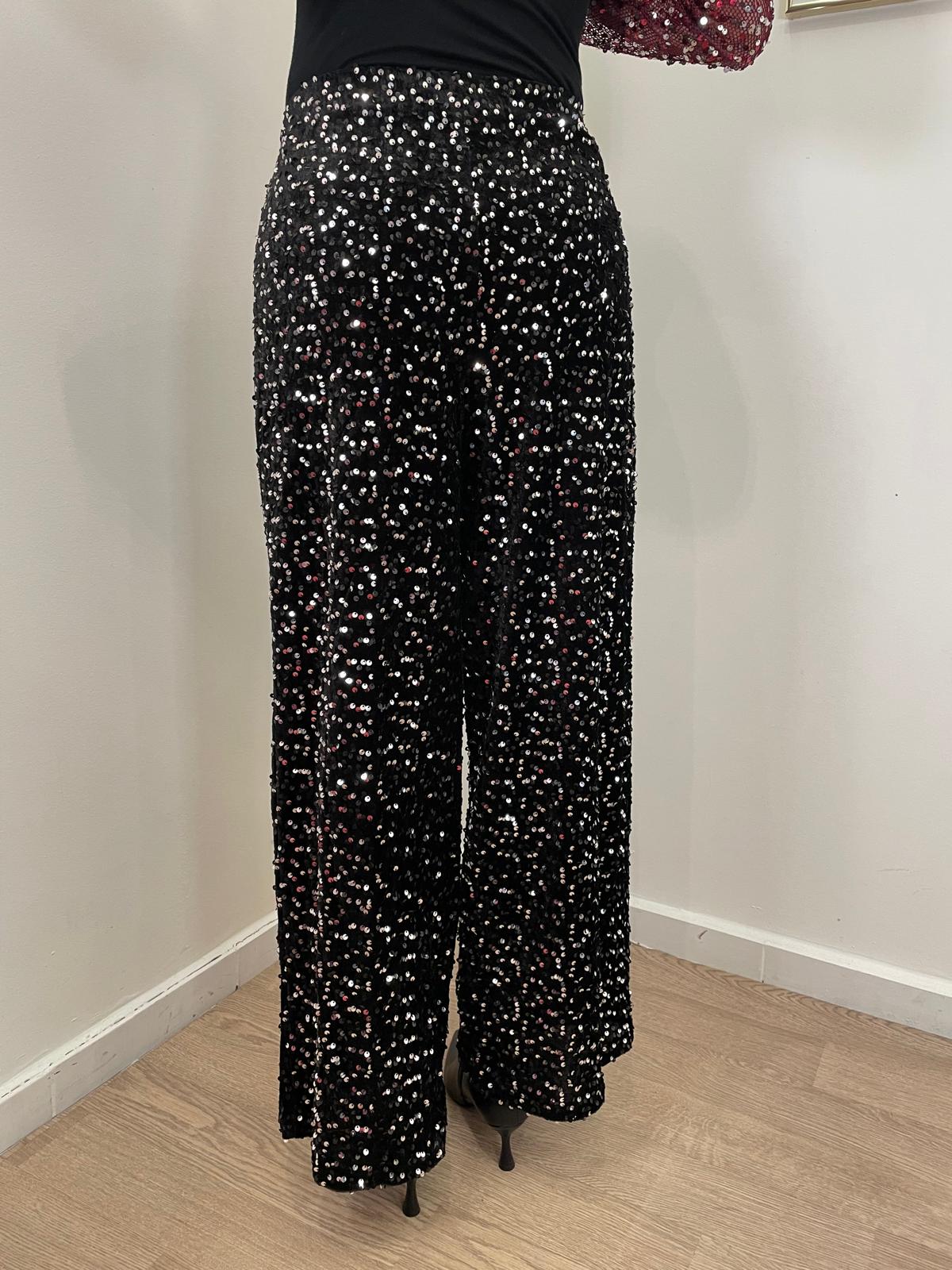 Pantapalazzo pailettes nero