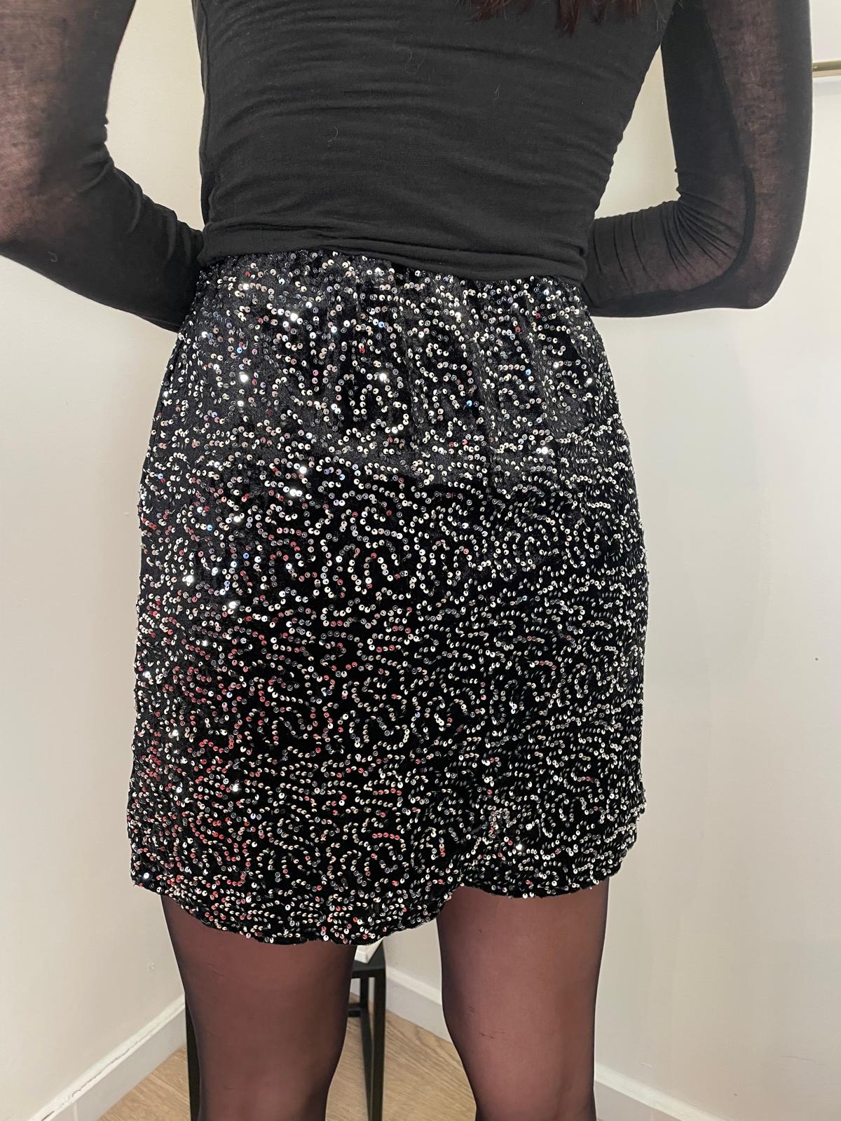 Mini velluto e pailettes argento