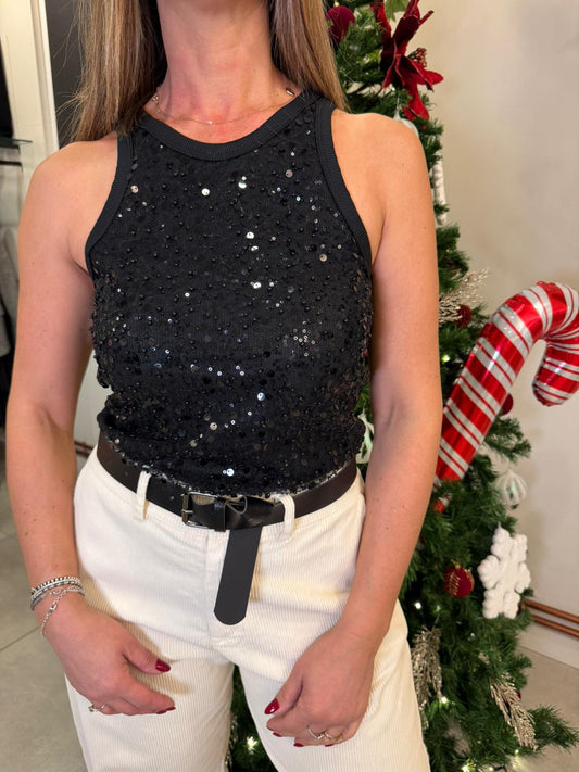 Canotta paillettes
