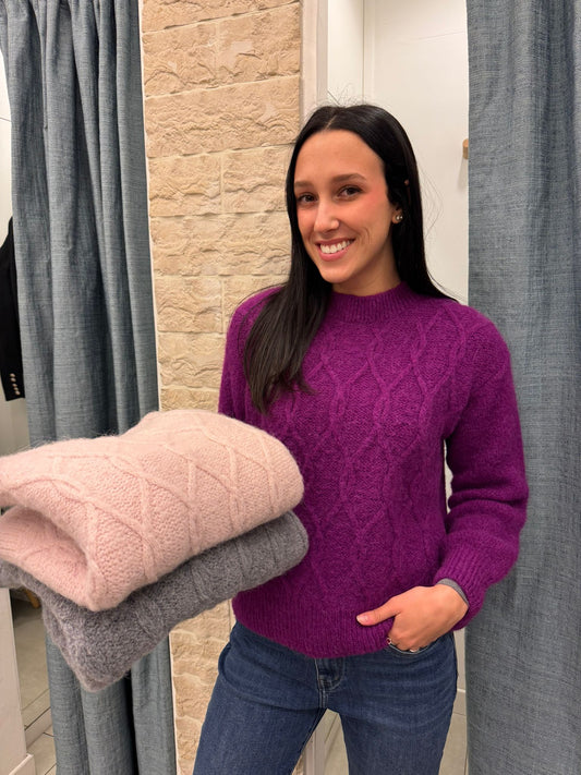 Maglione mohair treccia