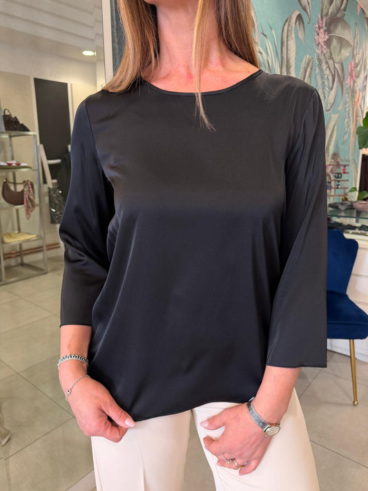 Blusa manica 3/4 nera