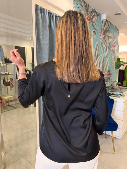 Blusa manica 3/4 nera