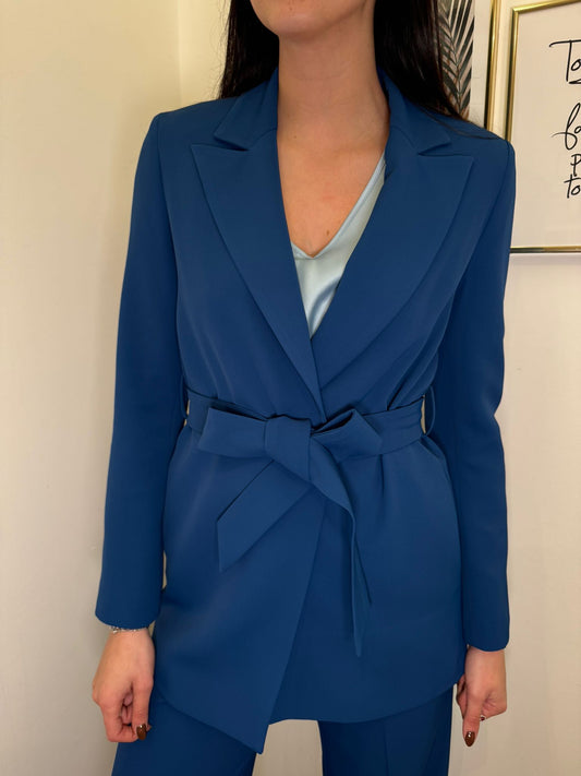 Giacca fiocco blu brillante