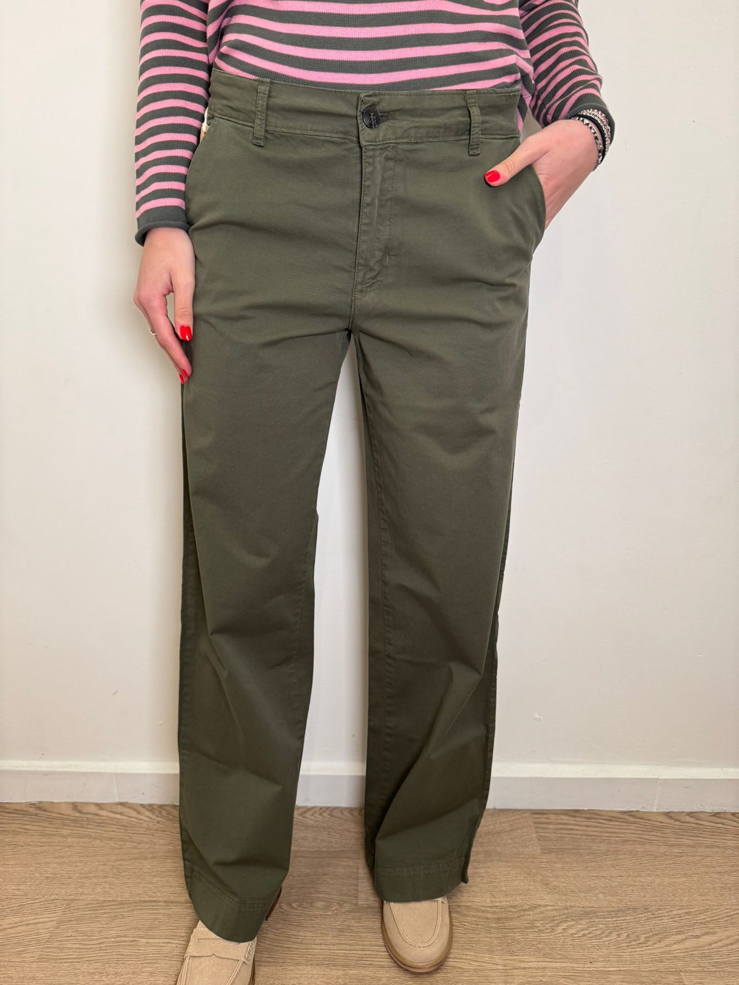 Pantalone gabardina verde
