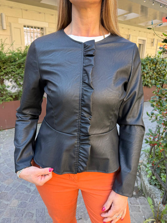 Giacchino ecopelle rouges nero