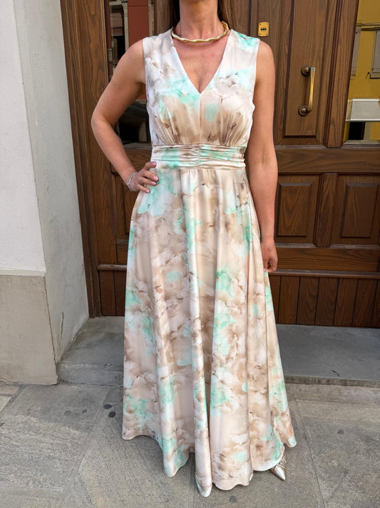 Abito lungo stampa acquerello