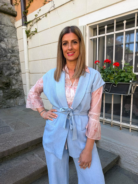 Gilet effetto denim