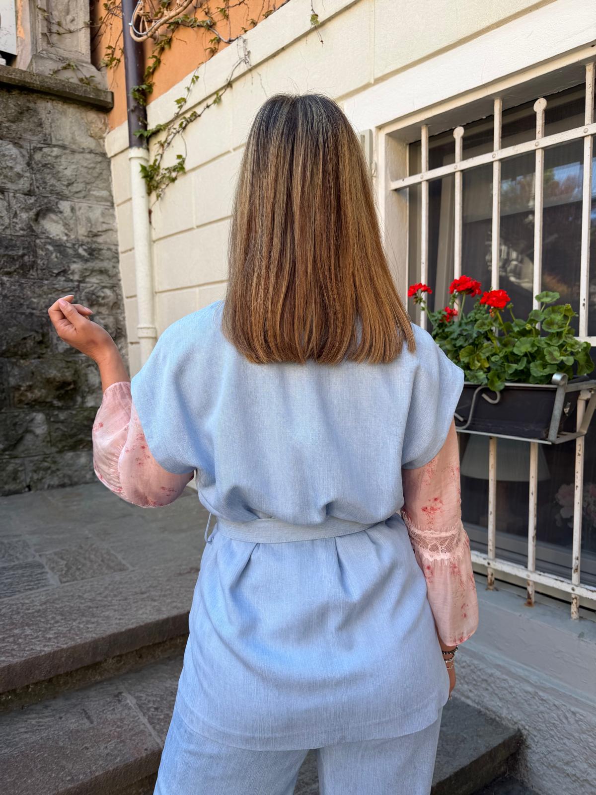 Gilet effetto denim