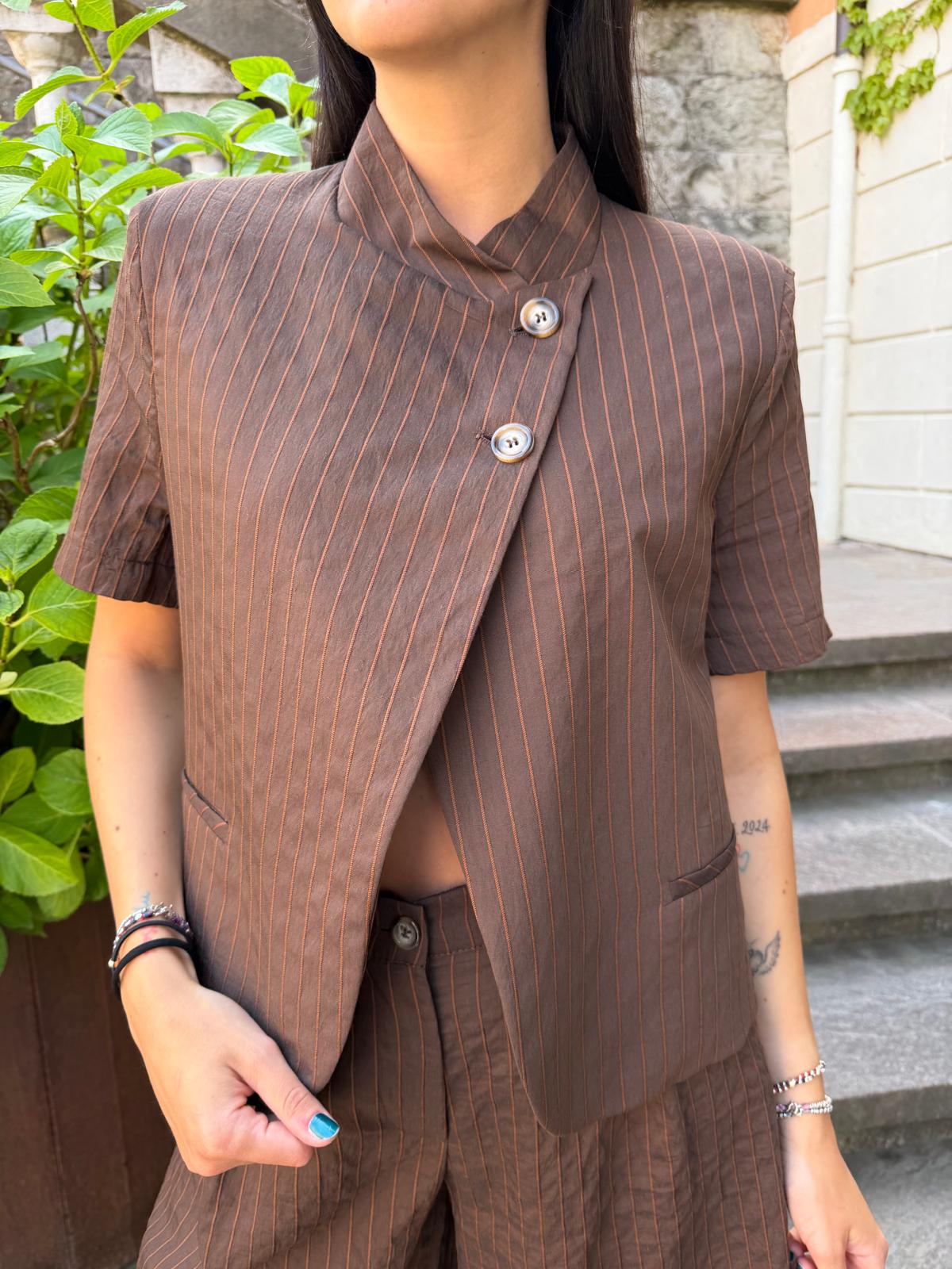 Blazer righe cioccolato