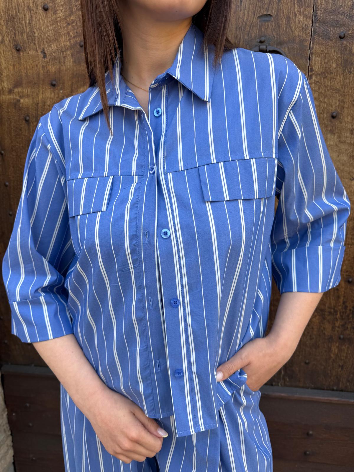 Camicia riga cotone