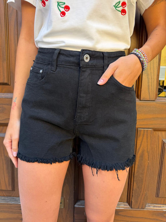 Short denim nero