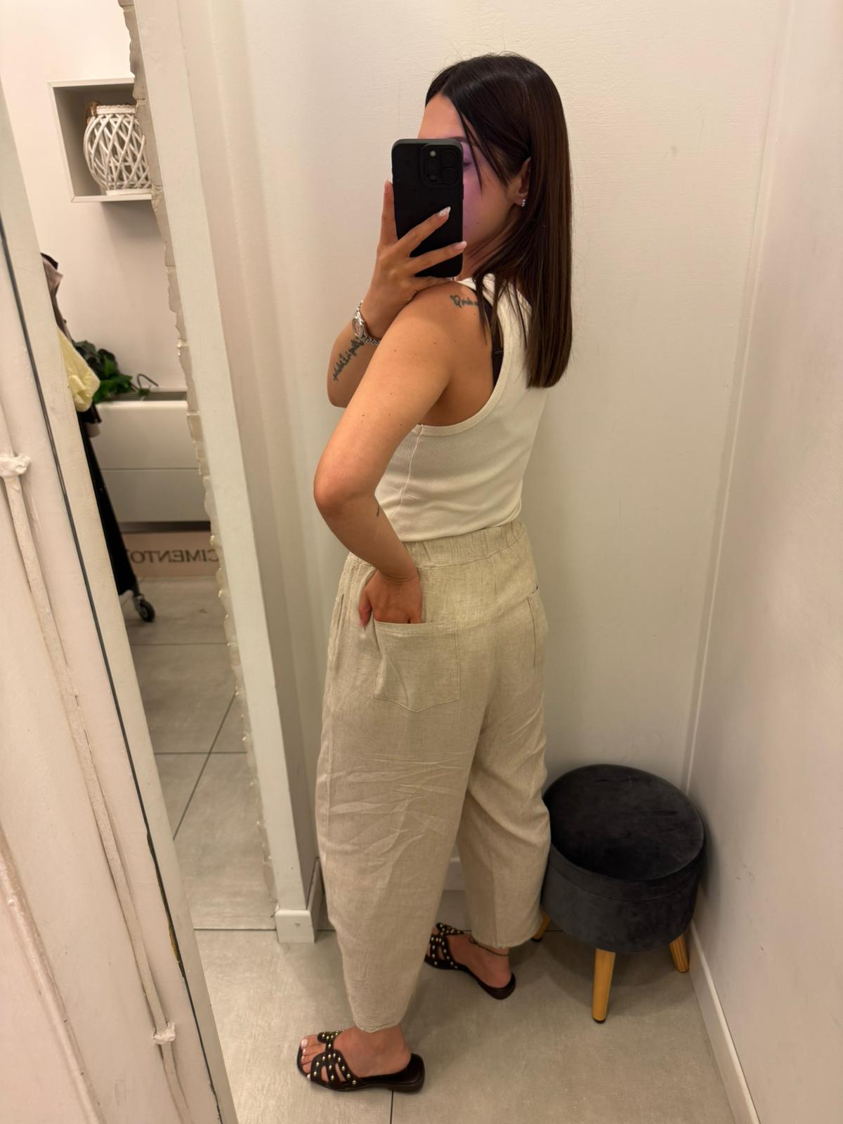 Pantalone puro lino - 3 colori