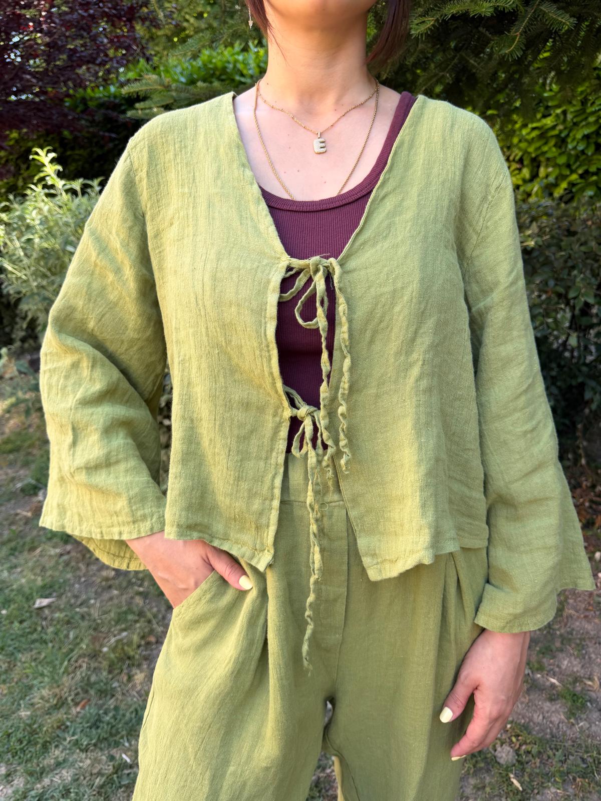 Blusa fiocco oliva