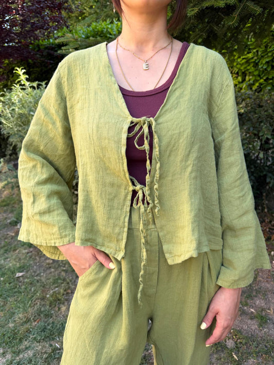 Blusa fiocco oliva