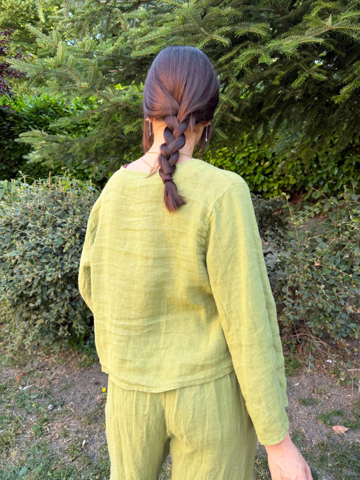 Blusa fiocco oliva