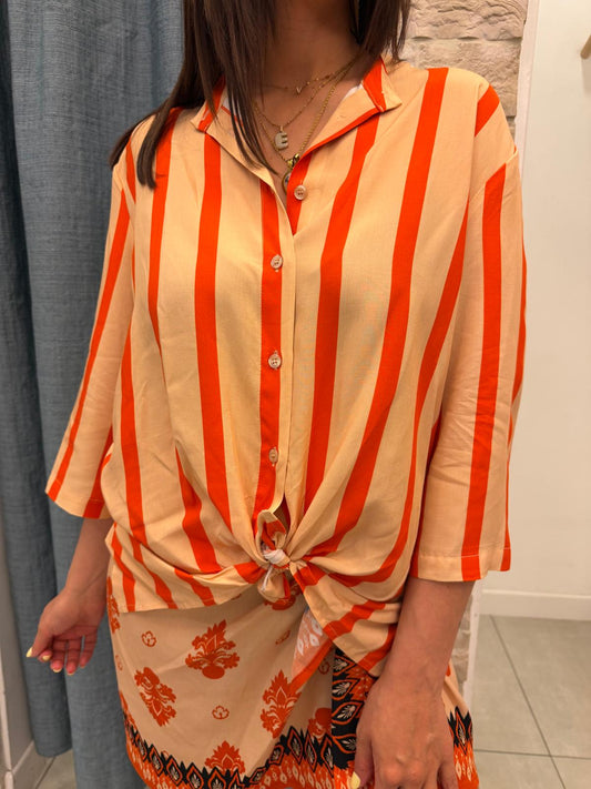 Camicia righe arancio