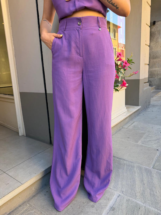 Pantalone palazzo viola