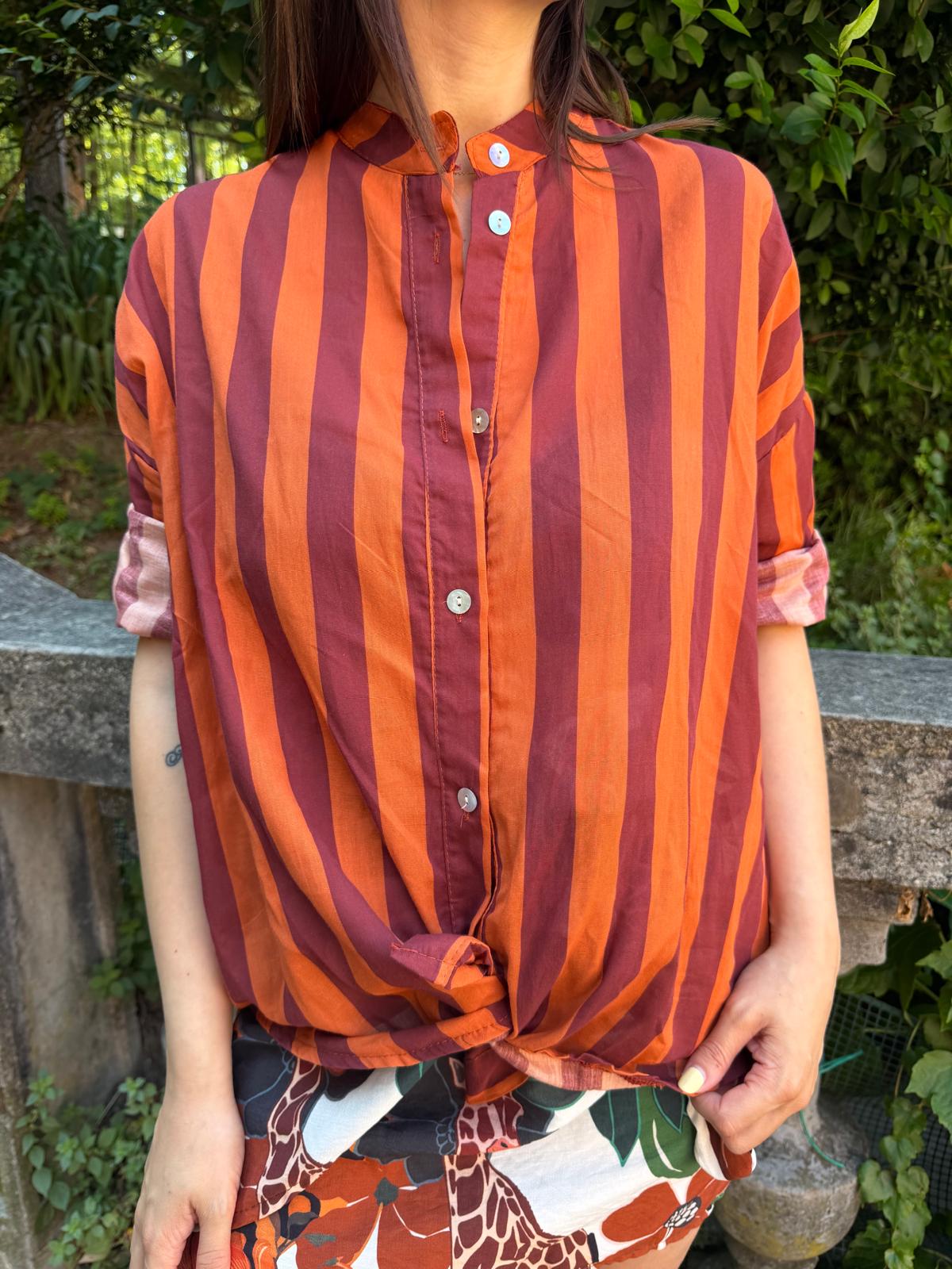 Blusa righe orange & bordo