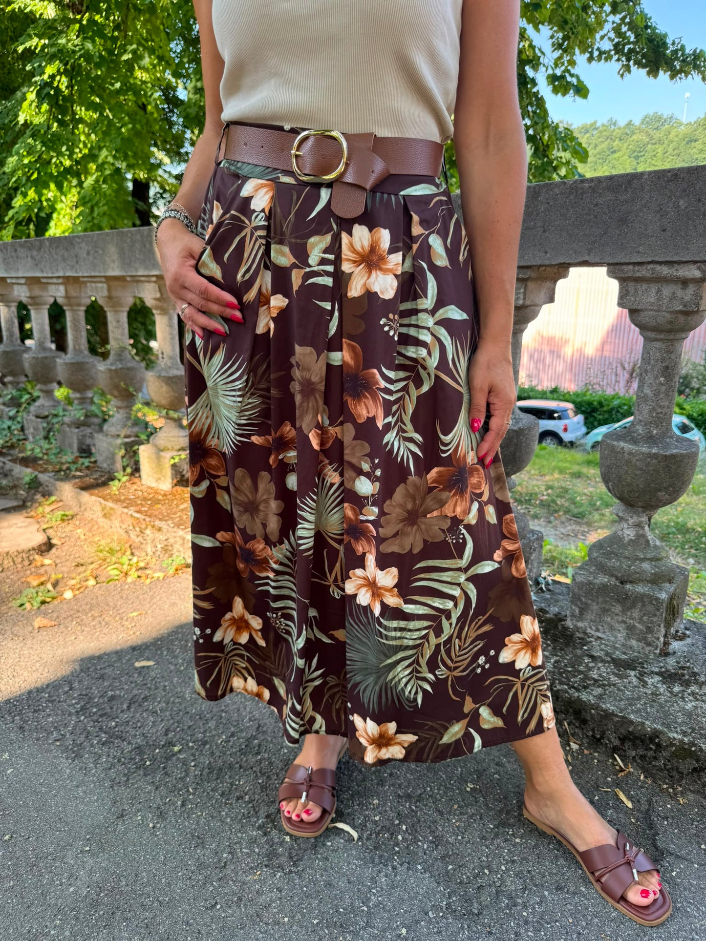 Gonna a ruota in cotone