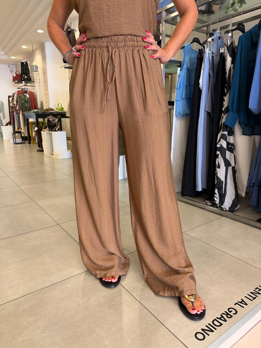 Pantalone coccio in lino