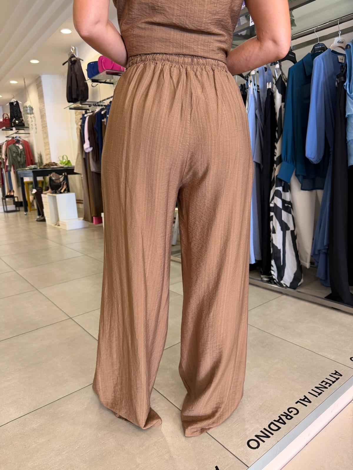 Pantalone coccio in lino