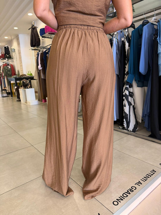 Pantalone coccio in lino