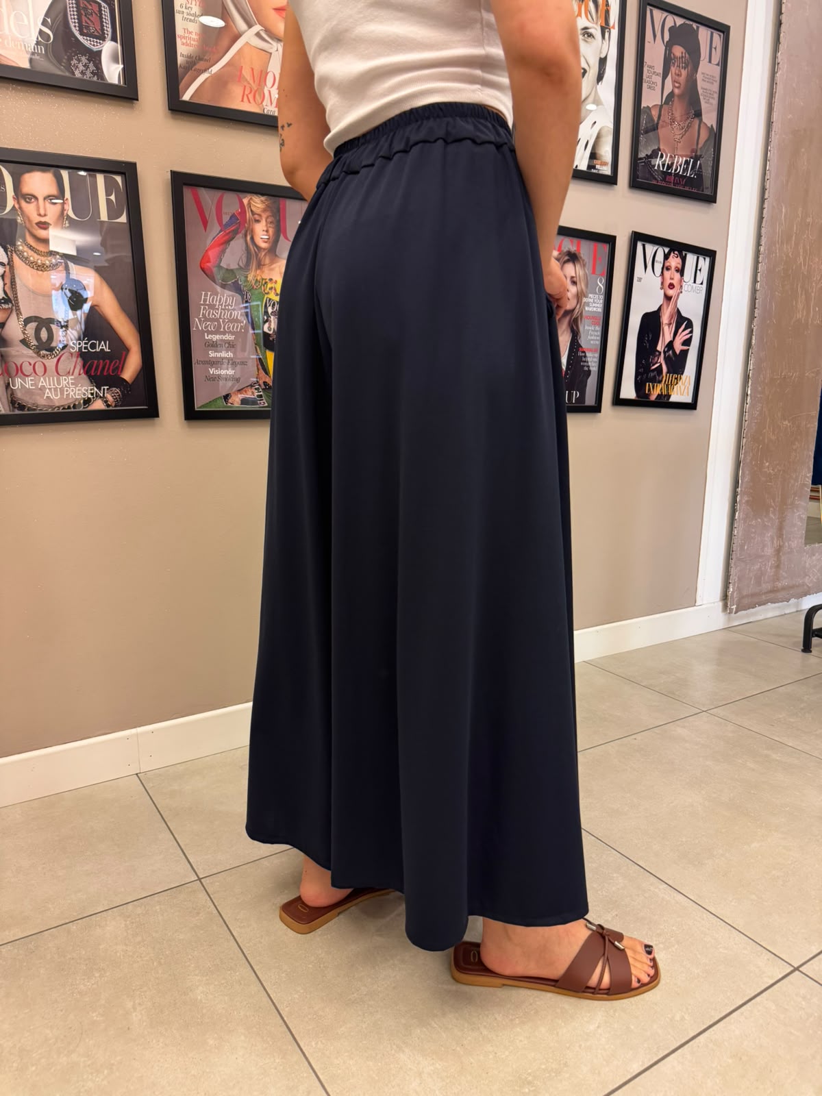 Pantalone ampio blu notte