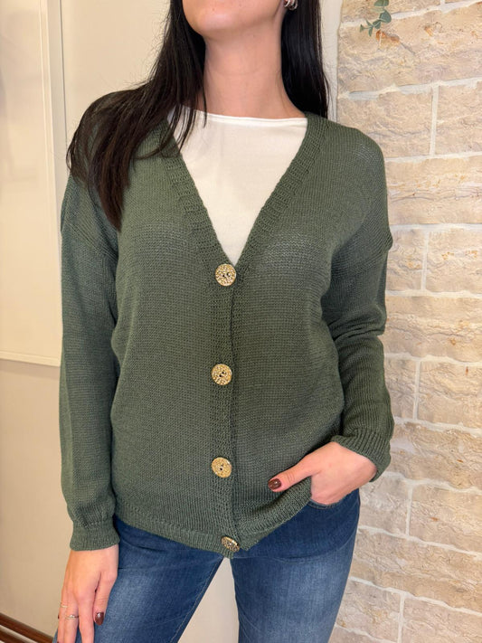 Cardigan bottoni oro -più colori-