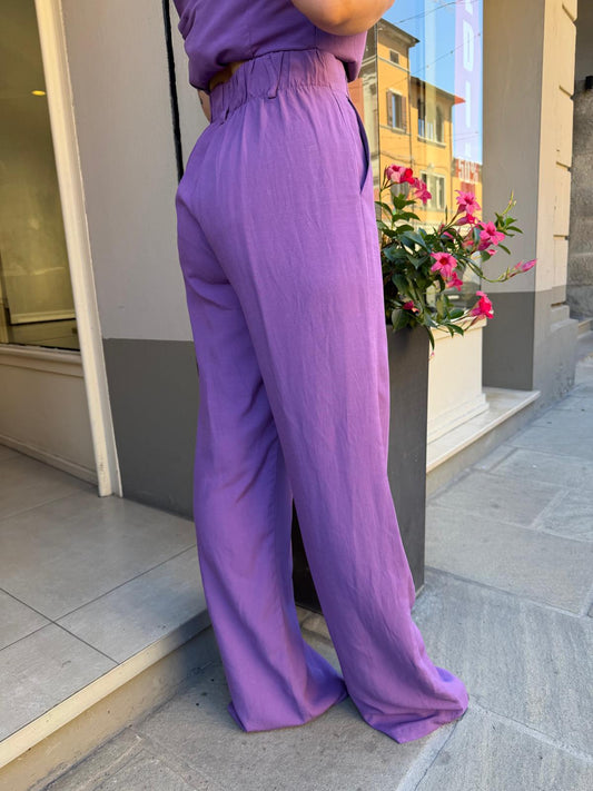 Pantalone palazzo viola